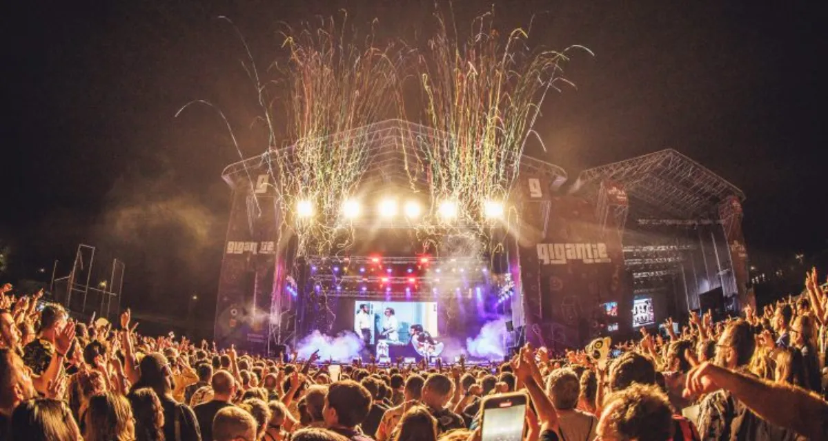 Público de un festival español durante un concierto nocturno
